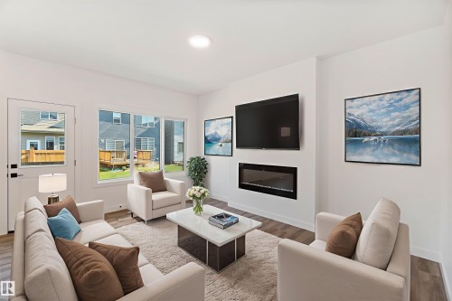 2704 188 Street, Edmonton, AB - Indoor Photo Showing Living Room With Fireplace