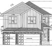 Architectural Blueprint. Illustrating the exterior facade and dimensions of the property - 93 Mockingbird Crescent, Fort Saskatchewan, AB  - Other 