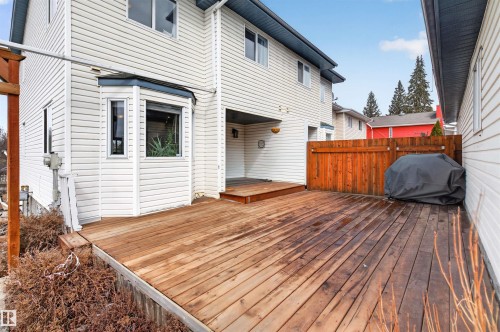 The property features a spacious wooden deck, ideal for outdoor enjoyment - 2 Sturgeon Road, St. Albert, AB - Outdoor With Deck Patio Veranda With Exterior