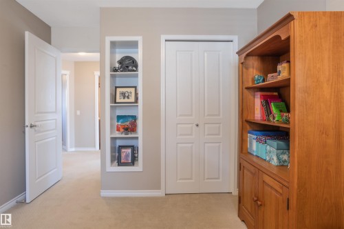 Recessed shelving unit with integrated lighting - 121 Ellington Crescent, St. Albert, AB - Indoor