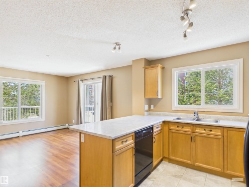 208 4403 23 Street, Edmonton, AB - Indoor Photo Showing Kitchen With Double Sink