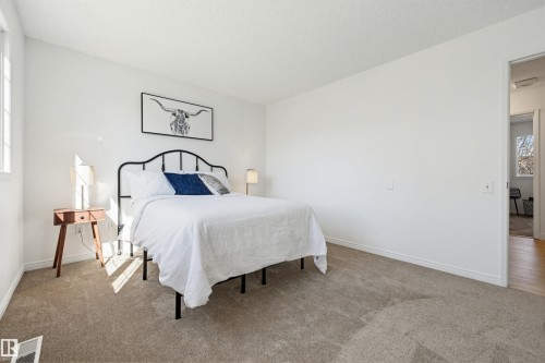 Room featuring light-toned carpeting, white wall finishes, and a single window - 8043 178 Street, Edmonton, AB - Indoor Photo Showing Bedroom