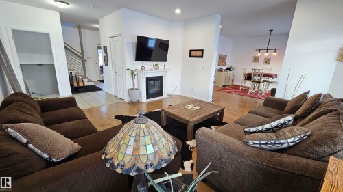 58513 Range Road 231, Rural Thorhild County, AB - Indoor Photo Showing Living Room With Fireplace