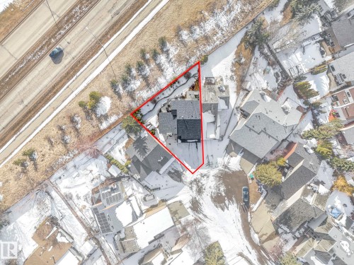 Aerial Property Boundary Map. Illustrating the defined perimeter of the property - 12219 25 Avenue, Edmonton, AB - Other