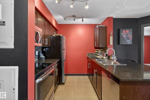 308 12045 22 Avenue, Edmonton, AB - Indoor Photo Showing Kitchen With Double Sink