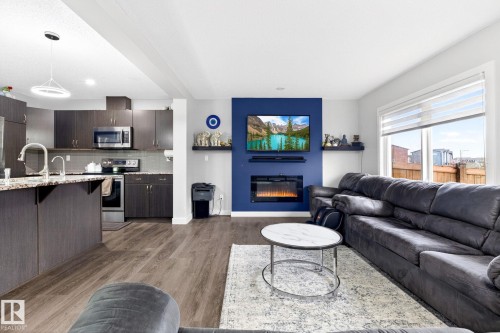 308 42 Avenue, Edmonton, AB - Indoor With Fireplace