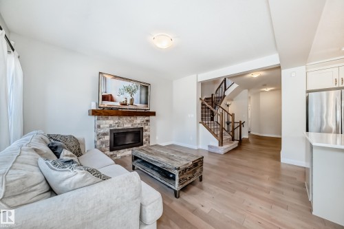 6479 Elston Loop, Edmonton, AB - Indoor Photo Showing Living Room With Fireplace