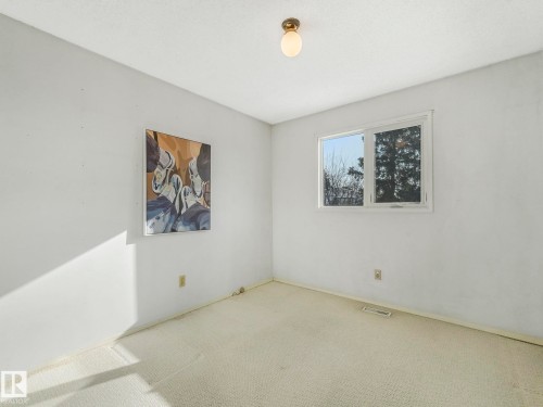 This room features a window providing natural light, a ceiling-mounted light fixture, and carpeted floors - 3421 112A Street, Edmonton, AB - Indoor Photo Showing Other Room