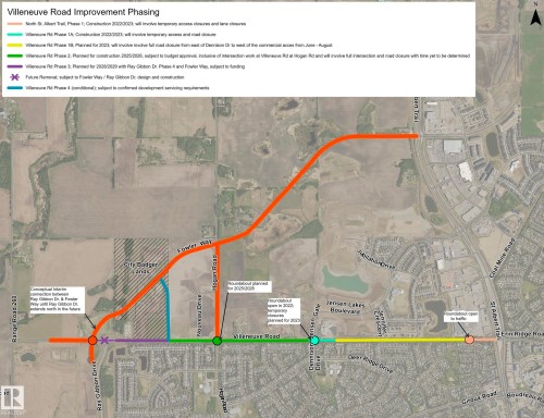 Road Improvement Phasing Plan. Outlining the scheduled construction and changes to the property's road infrastructure - 19 Nettle Crescent, St. Albert, AB - Other