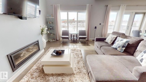 619 Hudson Road, Edmonton, AB - Indoor Photo Showing Living Room With Fireplace
