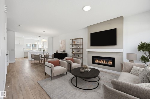 205 Wattle Road, Leduc, AB - Indoor Photo Showing Living Room With Fireplace