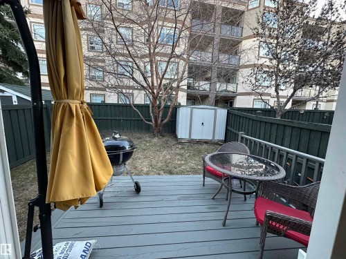 Outdoor deck with gray wood-finish flooring - 97 2021 Grantham Crest, Edmonton, AB - Outdoor With Exterior