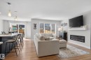 77 Penn Place, Spruce Grove, AB  - Indoor Photo Showing Living Room With Fireplace 