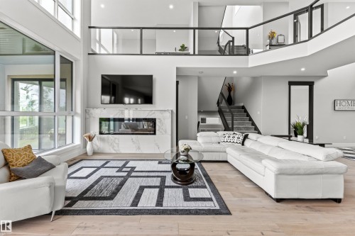 4810 Knight Crescent, Edmonton, AB - Indoor Photo Showing Living Room With Fireplace