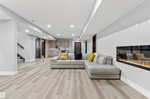 4810 Knight Crescent, Edmonton, AB - Indoor Photo Showing Living Room With Fireplace