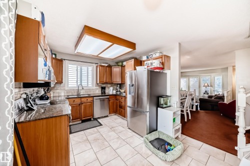 3218 36 Street, Edmonton, AB - Indoor Photo Showing Kitchen With Stainless Steel Kitchen With Double Sink