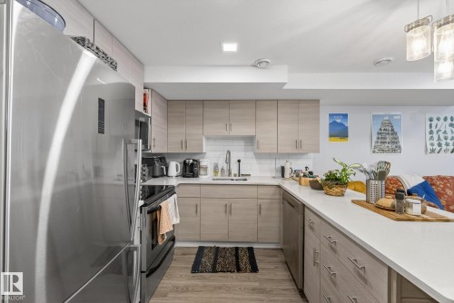 6034 105 Street, Edmonton, AB - Indoor Photo Showing Kitchen With Stainless Steel Kitchen