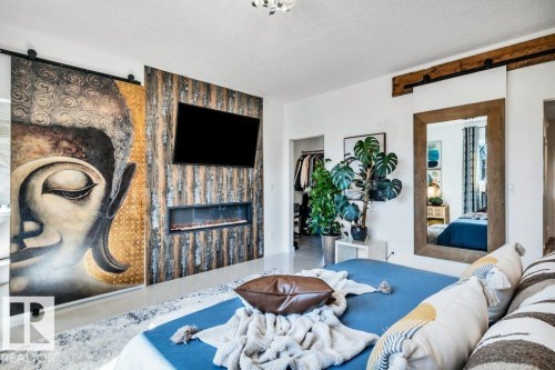 10920 96 Street, Edmonton, AB - Indoor Photo Showing Living Room With Fireplace