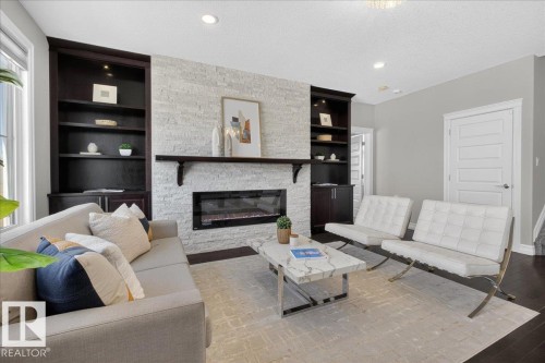 1380 Graydon Hill Way, Edmonton, AB - Indoor Photo Showing Living Room With Fireplace