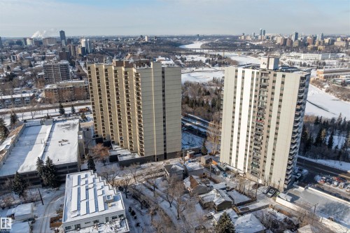 High-rise apartment buildings featuring balconies and a surrounding urban landscape - 10124 88 Avenue, Edmonton, AB - Outdoor With View