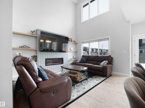 9143 Pear Drive, Edmonton, AB - Indoor Photo Showing Living Room With Fireplace