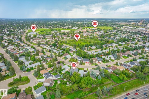 Residential neighborhood featuring numerous detached homes and abundant mature trees - 10339 36A Avenue, Edmonton, AB - Outdoor With View