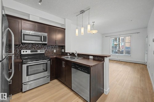 123 2584 Anderson Way, Edmonton, AB - Indoor Photo Showing Kitchen With Stainless Steel Kitchen With Double Sink With Upgraded Kitchen