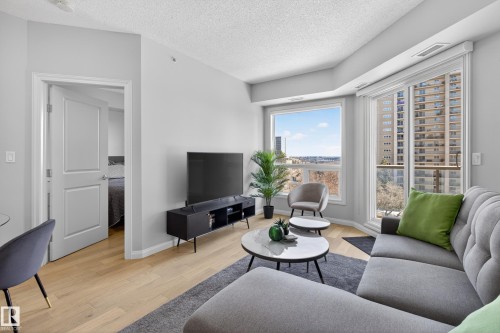 202 9819 104 Street, Edmonton, AB - Indoor Photo Showing Living Room