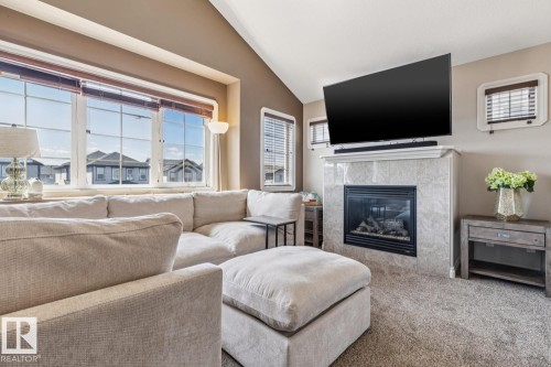 21912 97 Avenue, Edmonton, AB - Indoor Photo Showing Living Room With Fireplace