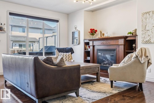 21912 97 Avenue, Edmonton, AB - Indoor Photo Showing Living Room With Fireplace