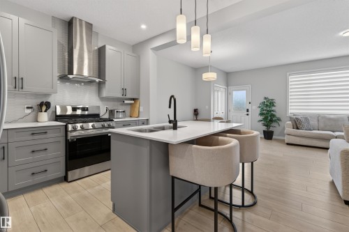 5348 Lark Landing, Edmonton, AB - Indoor Photo Showing Kitchen With Double Sink With Upgraded Kitchen