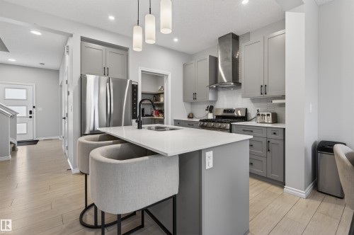 5348 Lark Landing, Edmonton, AB - Indoor Photo Showing Kitchen With Double Sink With Upgraded Kitchen
