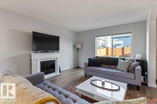 22 Deacon Place, St. Albert, AB - Indoor Photo Showing Living Room With Fireplace