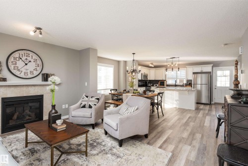69 20 Augustine Crescent, Sherwood Park, AB - Indoor Photo Showing Living Room With Fireplace