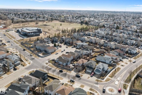 Aerial perspective showcasing a residential neighborhood with diverse housing styles - 992 Regency Drive, Sherwood Park, AB - Outdoor With View