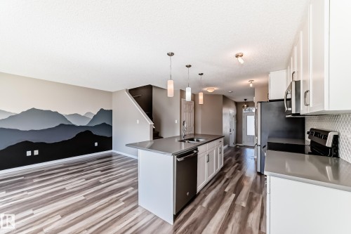 5227 Crabapple Link, Edmonton, AB - Indoor Photo Showing Kitchen With Stainless Steel Kitchen With Upgraded Kitchen