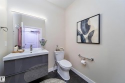 Modern floating vanity with an integrated rectangular sink and polished chrome faucet - 