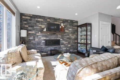 72 Enchanted Way N, St. Albert, AB - Indoor Photo Showing Living Room With Fireplace