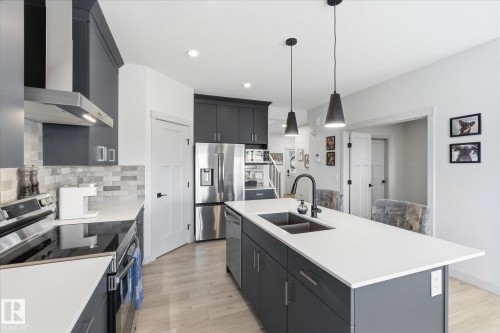 33 Sumac Close, Fort Saskatchewan, AB - Indoor Photo Showing Kitchen With Double Sink With Upgraded Kitchen