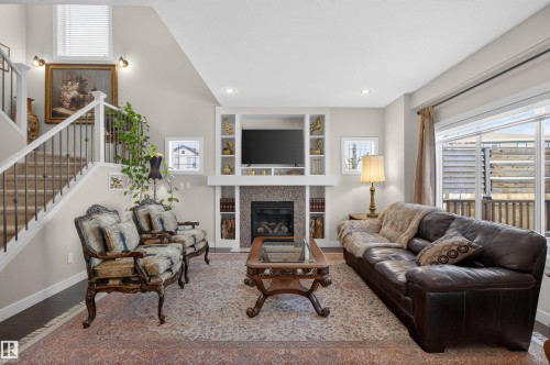 22030 95A Avenue, Edmonton, AB - Indoor Photo Showing Living Room With Fireplace