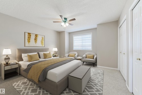 Primary bedroom- virtually staged - 2923 30 Street, Edmonton, AB - Indoor Photo Showing Bedroom