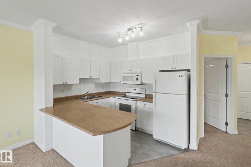 228 8528 82 Avenue, Edmonton, AB - Indoor Photo Showing Kitchen With Double Sink