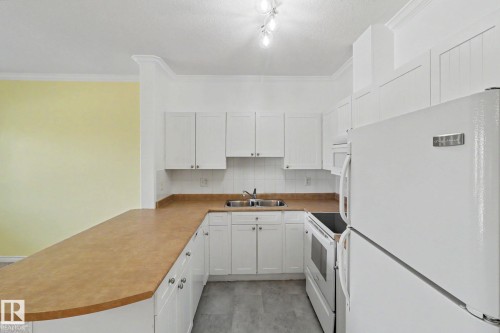 228 8528 82 Avenue, Edmonton, AB - Indoor Photo Showing Kitchen With Double Sink