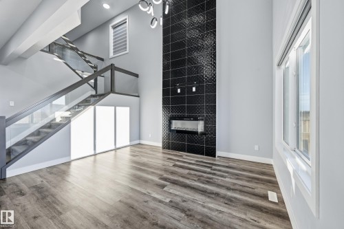 829 Morris Avenue, Leduc, AB - Indoor With Fireplace