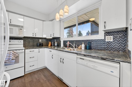 3584 42 Street, Edmonton, AB - Indoor Photo Showing Kitchen With Double Sink