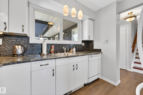 3584 42 Street, Edmonton, AB - Indoor Photo Showing Kitchen With Double Sink