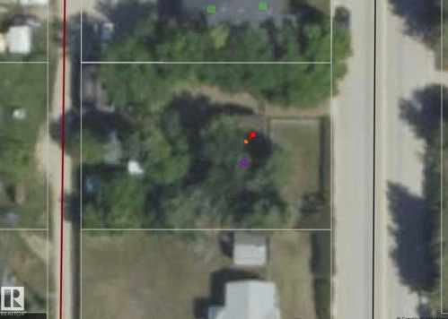 Aerial Map. Displaying the property's parcel boundaries and surrounding infrastructure - 5010 50 Street, Ardmore, AB 