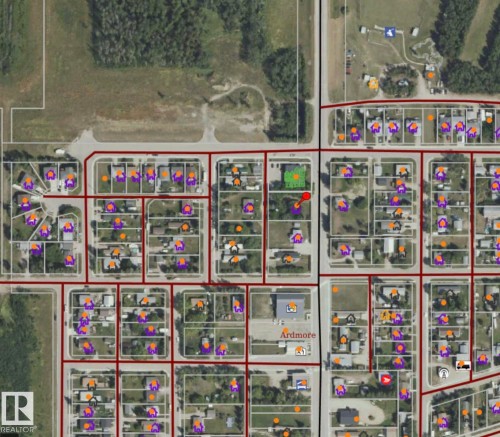 Plat Map. Illustrating property divisions and structures within the Ardmore area - 5010 50 Street, Ardmore, AB 