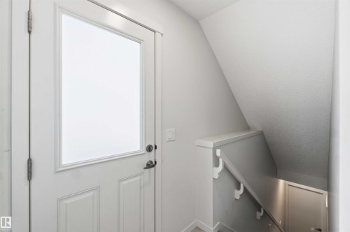 White paneled door with frosted glass insert - 22371 93 Avenue, Edmonton, AB - Indoor