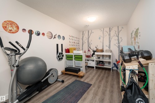 Versatile bonus room featuring wood-finish flooring and ample wall space - 22064 95 Avenue, Edmonton, AB - Indoor